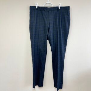 Tommy Hilfiger Blue Plaid Windowpane Modern Fit Suit Pants 36x30 NEW
